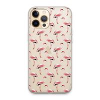 Flamingoprint groen: iPhone 13 Pro Max Transparant Hoesje