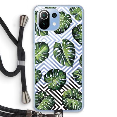 Geometrische jungle: Xiaomi Mi 11 Lite Transparant Hoesje met koord