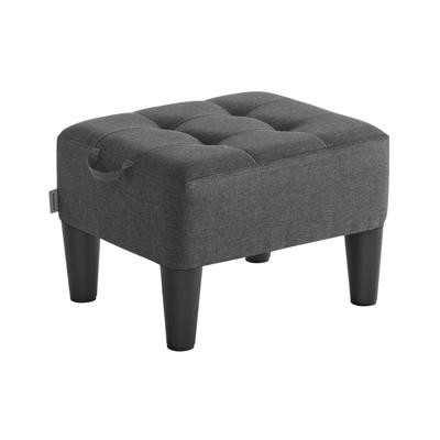 Fluwelen Kruk met Dikke Zitting voor Comfortabele Rust, leigrijs + inktzwart