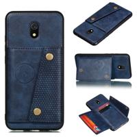 Voor Xiaomi Redmi 8A schokbestendige magnetische PU + TPU beschermhoes met kaartsleuven (blauw)