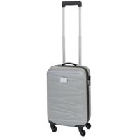 Cabine handbagage reis trolley koffer - met zwenkwielen - 55 x 35 x 20 cm - grijs
