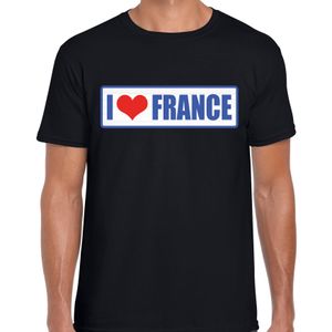 I love France / Frankrijk landen t-shirt zwart heren