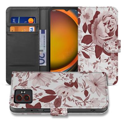 Samsung Galaxy Xcover 7 Pro | Book Case | & Portemonnee Hoesje Watercolor Flowers Design | Portemonnee hoesje
