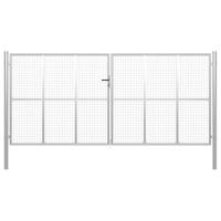 Tuinpoort gegalvaniseerd staal 400x175 cm zilver