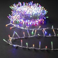 Clusterverlichting - gekleurd - 750 leds - 1875 cm - transparant snoer - thumbnail