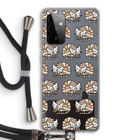 Slapende poes: Samsung Galaxy A72 5G Transparant Hoesje met koord