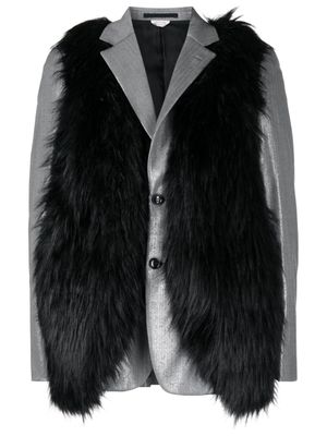 Comme des Garçons Homme Plus blazer à fourrure artificielle - Argent