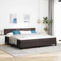 Boxspringbed met matras Donkerbruin 200 x 200 cm Stof