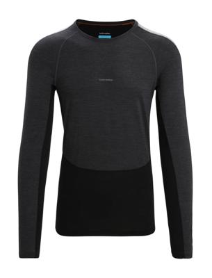 Icebreaker 125 ZoneKnit LS Crewe Heren Thermoshirt Jet Heather/Black S