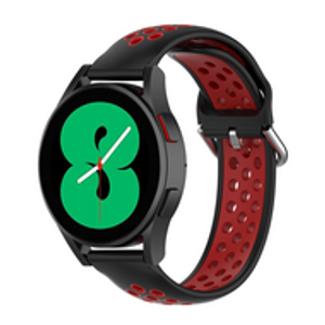 Siliconen sportbandje met gesp - Zwart + rood - Samsung Galaxy Watch 4 - 40mm / 44mm