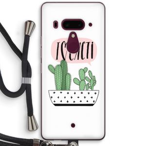 I love cacti: HTC U12+ Transparant Hoesje met koord
