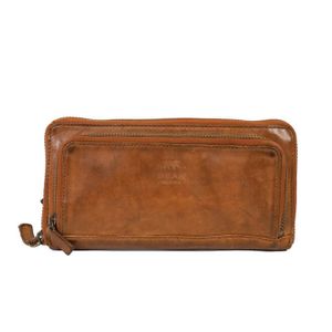 Bear Design Zip Around Portemonnee / Clutch Isa Cognac