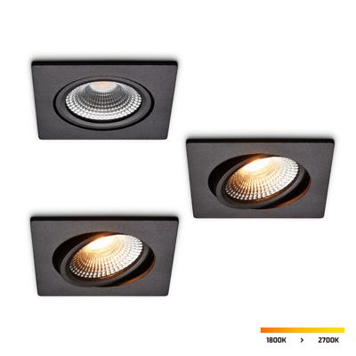 LED-inbouwspot set 3 stuks Trento zwart 5W dimbaar