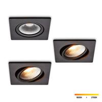 LED-inbouwspot set 3 stuks Trento zwart 5W dimbaar