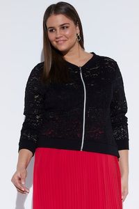 Ulla Popken blouson van zacht kant - Grote Maten