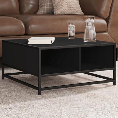 Salontafel 60,5x60,5x30 cm bewerkt hout en metaal zwart
