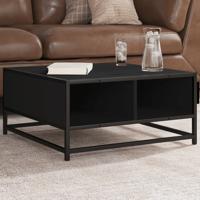 Salontafel 60,5x60,5x30 cm bewerkt hout en metaal zwart