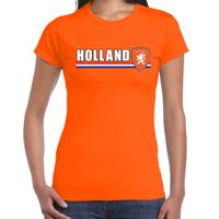 EK / WK supporter T-shirt - dames - oranje - Leeuw - Holland vlag - Koningsdag