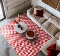 Diamant motief vinyl tapijt rood