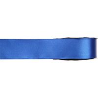 1x Hobby/decoratie blauwe satijnen sierlinten 1,5 cm/15 mm x 25 meter