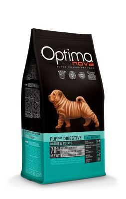 Optimanova puppy digestive konijn en aardappel 12kg