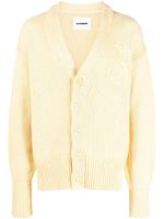 Jil Sander cardigan en coton à logo brodé - Jaune