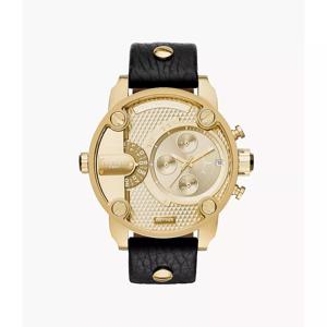 Diesel heren zwart lederen DZ7363 quartz horloge