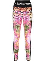 Plein Sport legging à fleurs - Noir