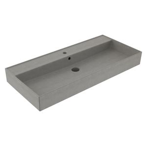 Wastafel Sanilux Edge Keramiek 100 1 Kraangat Warm Beton