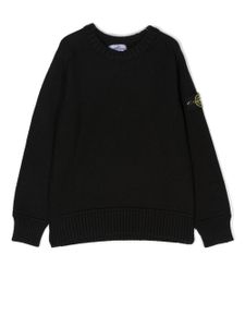 Stone Island Junior pull à patch logo - Noir