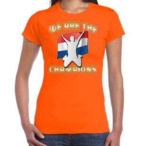 Verkleed T-shirt voor dames - Nederland - oranje - voetbal supporter - themafeest