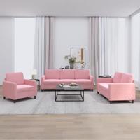 3-delige Loungeset fluweel roze