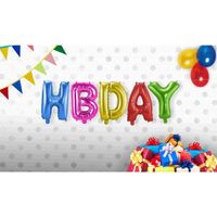 Set folie ballonnen 'HBDAY' - thumbnail