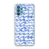 Blauwe golven: Samsung Galaxy A32 4G Transparant Hoesje - thumbnail