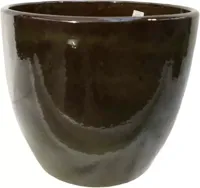 Geglazuurde bloempot hoog 50x43 cm jade zwart