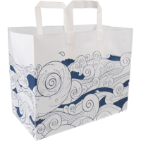 Depa Tas | Waves | Papier | platte handgreep | 32x 16x27cm | wit/blauw | 250 stuks
