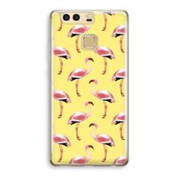 Flamingo's geel: Huawei P9 Transparant Hoesje