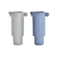 Vaas DKD Home Decor Porselein Grijs Blauw (16 x 11 x 30 cm) (2 Stuks)