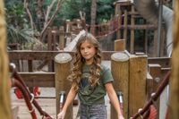 Vinrose Meisjes t-shirt - Olijf groen zebra - thumbnail