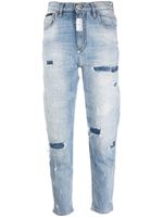 Philipp Plein jean droit à effet usé - Bleu