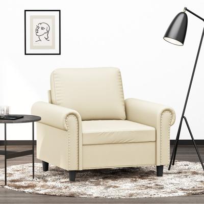 Fauteuil 60 cm kunstleer crmekleurig