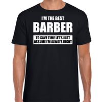 The best barber - always right t-shirt cadeau barbier / kapper zwart heren 2XL  - - thumbnail