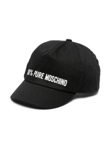 Moschino Kids casquette en coton à logo imprimé - Noir