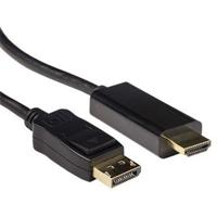 ACT Connectivity verloopkabel displayport male naar hdmi-a male 0,50 m (zwart)