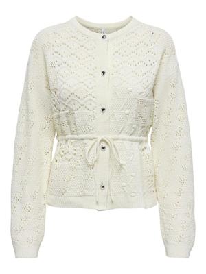 Only Onlelke Life Ls Cardigan Cc Knt Vest 4976277 Birch Silver Heart Button