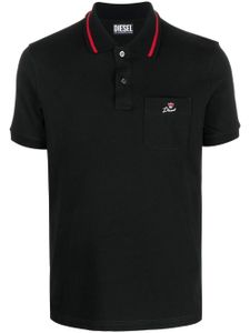 Diesel polo à logo brodé - Noir