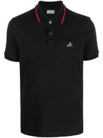 Diesel polo à logo brodé - Noir