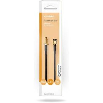 Antennekabel | SMA Male | SMA Female | Verguld | 50 Ohm | Enkelvoudig Afgeschermd | 2.00 m | Rond |