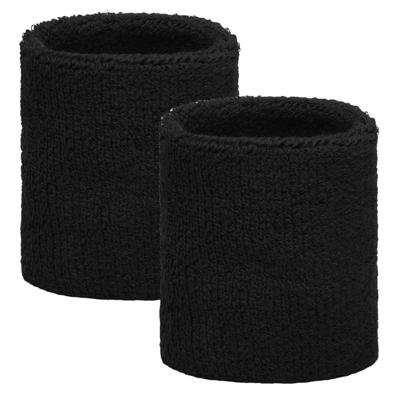 Goedkope zweetbandjes zwart 2 stuks