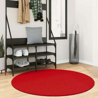 VidaXL Vloerkleed oviedo laagpolig ø 120 cm rood VidaXL Vloerkleed oviedo laagpolig ø 120 cm rood